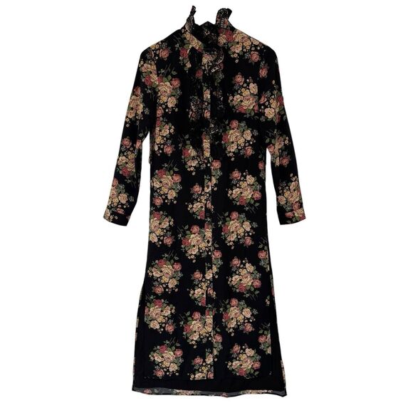 Trish Scully Remi Maxi Dress Floral Victorian Shabby Chic Country Size 2 No Belt - Picture 2 of 14